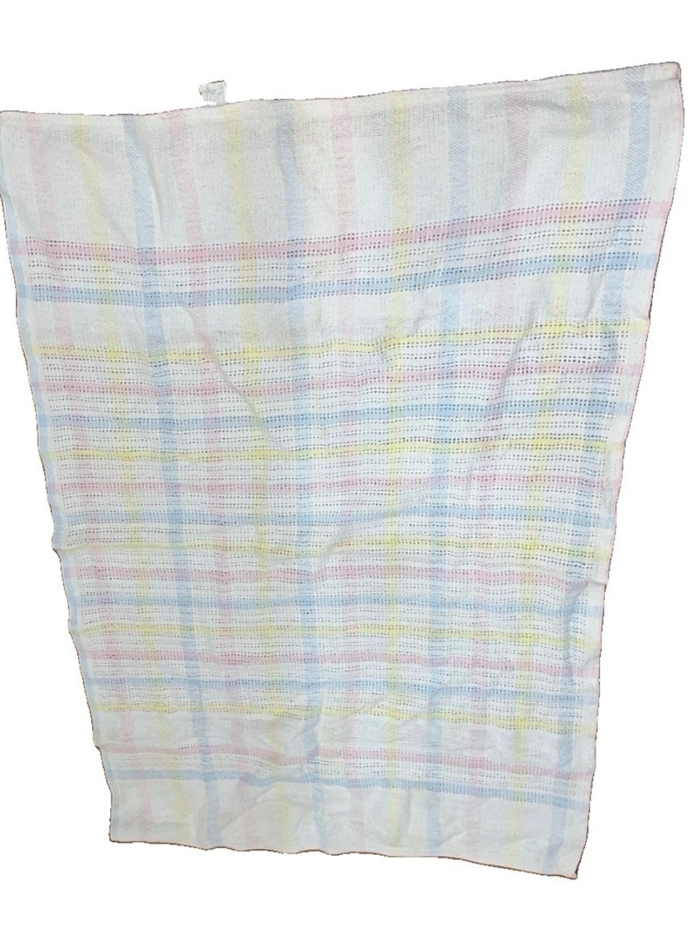 Vintage Beacon Thermal Baby Blanket Plaid 100% Cotton Waffle Weave Pastel